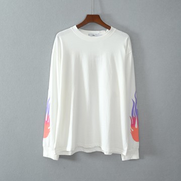 女長袖寬松圓領創意印花T恤衫上衣服顯瘦流行