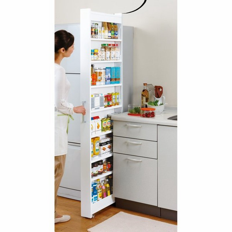 家具 収納 キッチン収納 食器棚 キッチンストッカー 食品ストッカー リバーシブル キッチンすき間収納ワゴン 奥行44cmタイプ 幅10cm 5101 通販 Lineポイント最大get Lineショッピング
