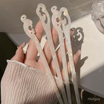 高級感人魚姬髮簪簡約現代釵子頭飾氣質小衆設計簪子日常盤髮髮釵 VFBY