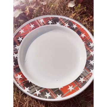 成人兒童碗盤家用戶外加厚琺瑯搪瓷平盤餐具電磁爐煤氣灶通用微瑕