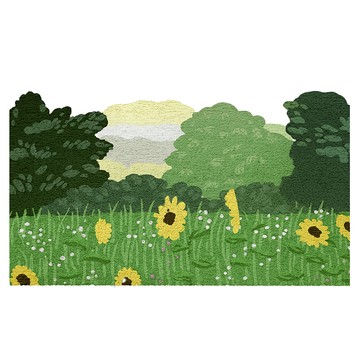 Mini嚴選 小清新自然風格PVC絲圈地墊 CN0507-B  風吹花園  80 x 50cm