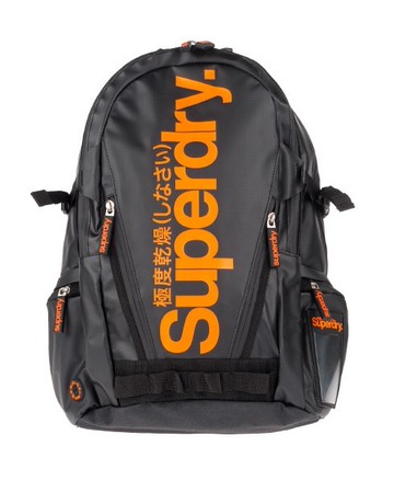 Superdry Unisex Classic Tarp Backpack Black / Black/orange/orange - Size: 1SIZE