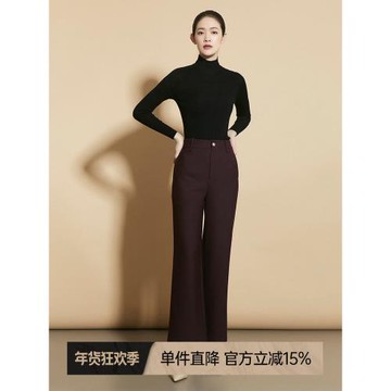 CVANEA 之梵爆款神褲 秋冬通勤直筒顯瘦重磅羊毛休閑百搭長褲女