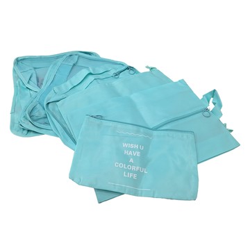 葉子小舖 旅行收納袋七件組 滌棉材質  天藍色  不適用