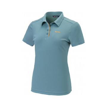 easymain 衣力美 女 調溫防臭無靜電短袖休閒衫深藻澤藍se24004/機能上衣/快乾休閒