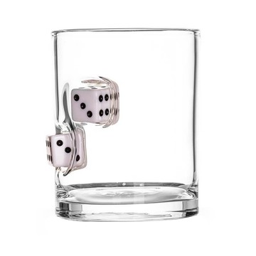 STUCK IN GLASS 骰子造型威士忌杯 玻璃材質  73 x 66 x 90mm  1個