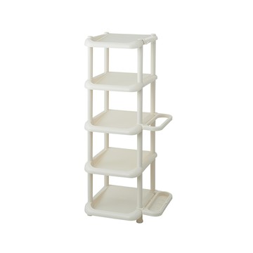 【日本like-it】日製窄型五層收納鞋架(附傘架)-多色可選-白