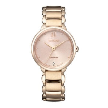 CITIZEN L系列玫瑰金光動能女錶款EM0922-81X