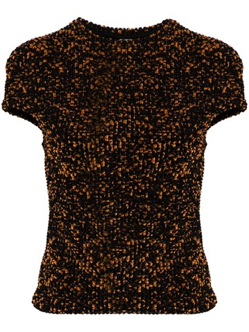 TOTEME - tortoiseshell-effect chenille top - women - Polyamide/Viscose/Polyester/Elastane - 32 - Orange