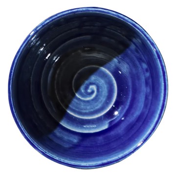 佐和陶瓷 4井 日本製造 陶瓷材質  縹釉繪花 藍色  1個