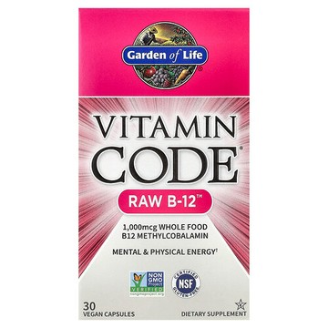 Garden of Life, Vitamin Code，原生 B-12，30 粒純素食膠囊