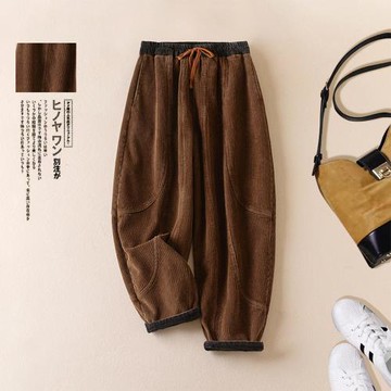 任-【10衣綾】燈芯絨加厚哈倫褲(百搭/透氣/舒適/3色可選/M-2XL/KDPQ-6201)