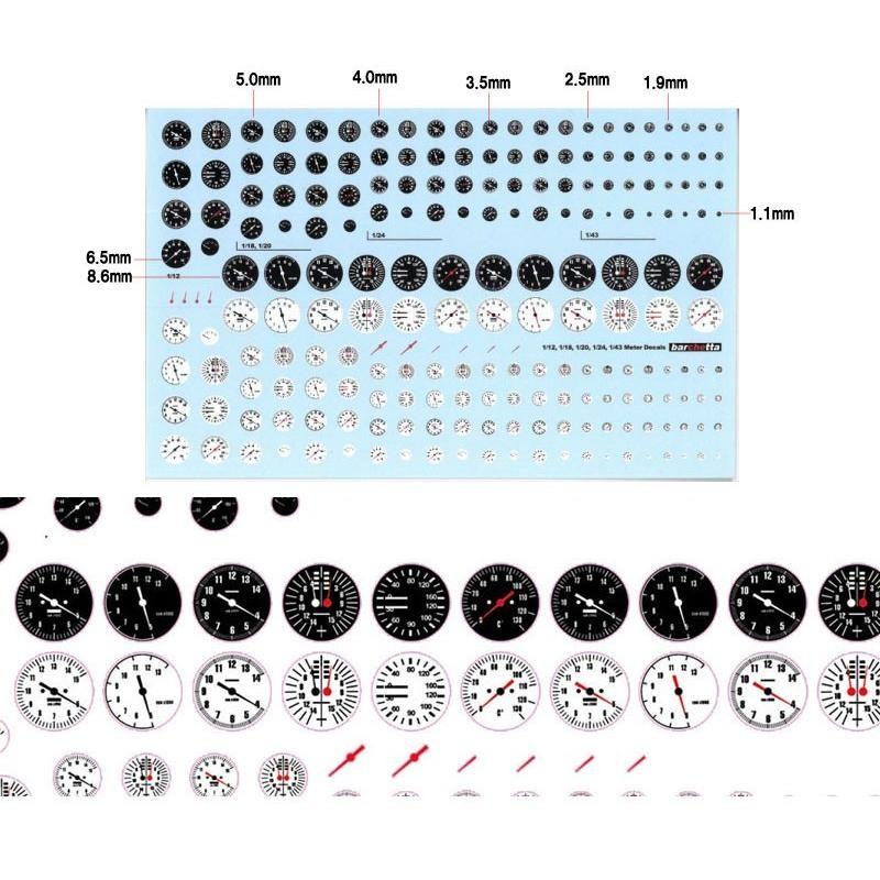 メーターデカール（黒文字盤 白文字盤 サイズ多数入り）【バルケッタ 