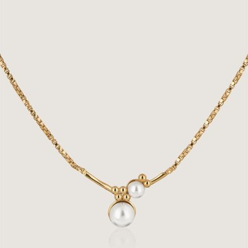 Strathberry - Pearl Cluster Necklace - 22 Carat Gold Gilded - Gold