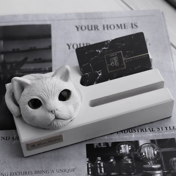 曙MUSE 盯著貓咪單雙水泥名片座