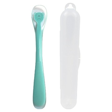 SiliPot 鉑金矽膠幼兒湯匙 + 收納盒  1套  薄荷綠