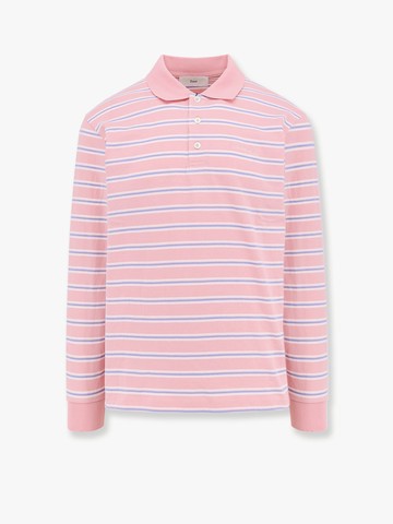 Cotton polo shirt with striped motif - DUNST - gender_Man