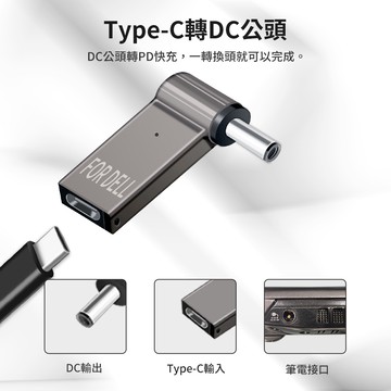 🍎 最新第三代 PD誘騙轉接頭 Type-C 母轉DC頭 筆電專用 5A 100W 適用 微軟 華碩 三星 宏碁 蘋果
