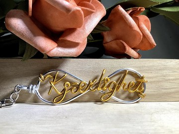 wire lover挪威文Kjærlighet手作項鍊、金屬線、也可客製