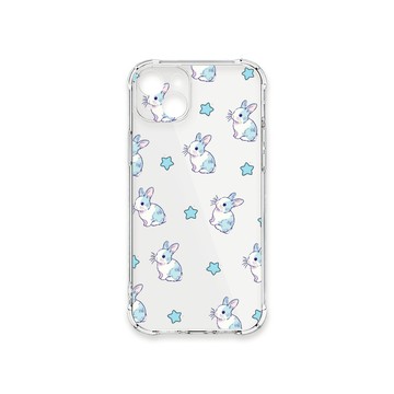 iPhone 15 Plus 殼 TRON IPhone 15 PLUS 手繪小兔子透明殼 四角防摔殼 手機殼