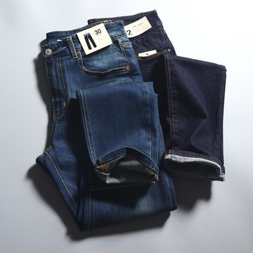 經典再現 外貿男裝工廠剪標尾貨秋季做舊修身直筒牛仔褲休閑長褲