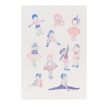 芭蕾舞女演員 - 5x7 英寸凸版印刷