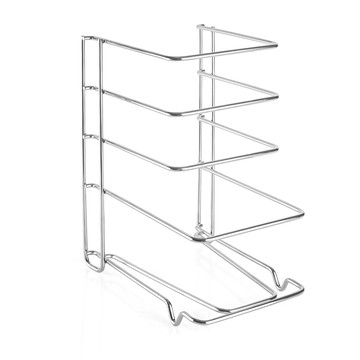 Bella Cuisine 全不鏽鋼平底鍋廚房整理架  1個  4層  銀色