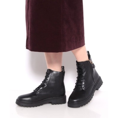 スタイルブロック サイドジップレースアップブーツ レディース ブラック 38 Styleblock 通販 Lineポイント最大get Lineショッピング