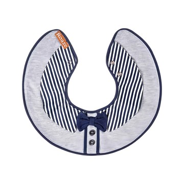 Roaze 柔仕 日系造型圍兜 典雅系列 360度皆可使用 細緻面料  小紳士 灰色  1件