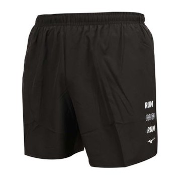 MIZUNO 男路跑短褲-慢跑 訓練 雙層 美津濃 J2TBD05309 黑白