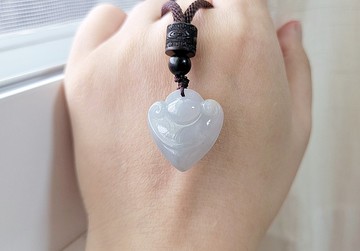 親翠 天然翡翠 冰睛底桃心鎖秀氣優雅項鍊