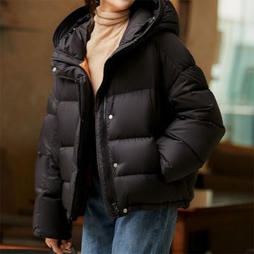 [巴黎精品] 現貨+預購 頂級真羽絨外套90%鵝絨羽絨衣秋冬外套保暖大碼休閒女裝-連帽短款女外套2色a1lm32