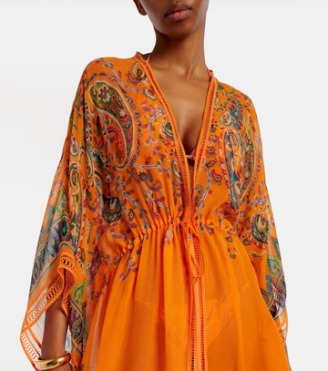 Etro Embroidered semi-sheer beach cover-up
