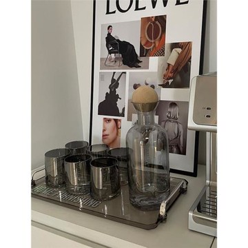 北歐風冷水壺水杯套裝歐式琥珀杯創意耐熱玻璃涼水壺果汁壺扎壺