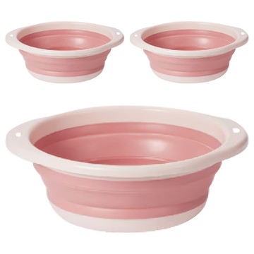 小麥購物 摺疊臉盆 C125 中 162g  粉色  3個