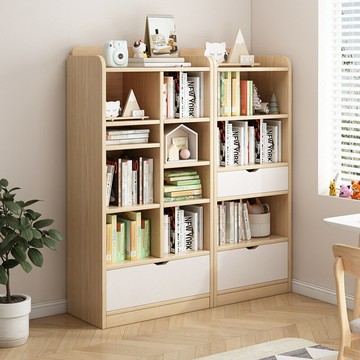 免運/快速出貨 書櫃落地櫃子書架置物架帶櫃門客廳窄櫃簡易收納櫃自由組合儲物櫃