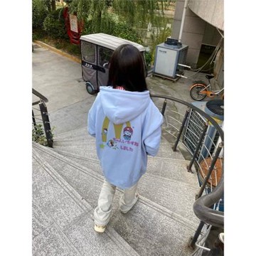 HelloKitty麥當勞天藍色超好看連帽衛衣女秋冬款2024新款美式外套