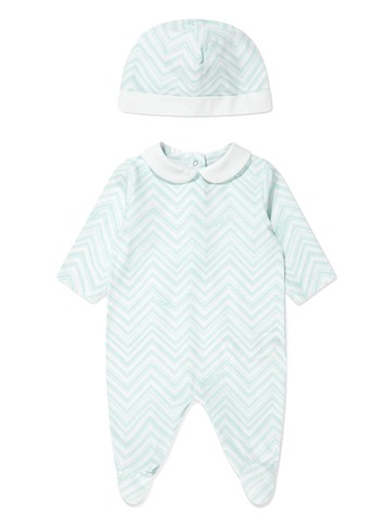 Missoni Kids - zigzag-print cotton babygrow set - kids - Cotton - 6 mth - White