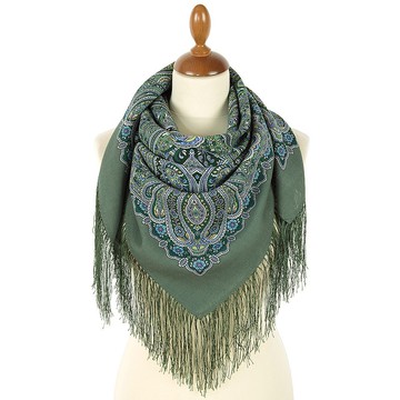 正品 Павло́во Поса́д 俄羅斯披肩圍巾 柔軟 100% 羊毛 89x89 公分 1958-9