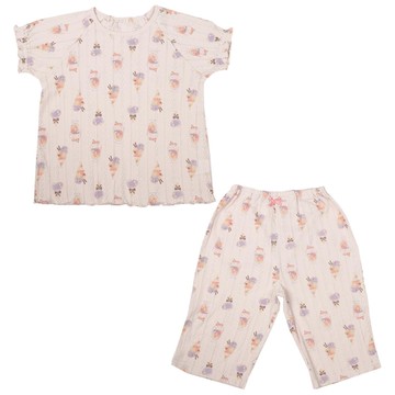 akachan honpo - 幫助睡眠短袖家居服-聖代-粉紅色