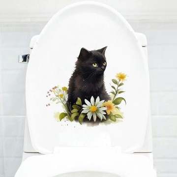 【MR.ZAKKA】創意萬用裝飾貼紙-動物主題 可愛花朵貓咪 J款 居家空間布置 DIY可移式壁貼 無痕壁貼 牆貼