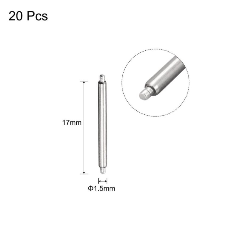 uxcell 時計スプリングバー ステンレス鋼製 15mm幅 スプリングバーストラップリンクピン 修理用時計リストバンドツール 1.5mm径 20個  | LINEブランドカタログ