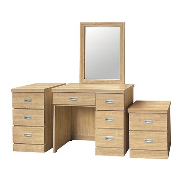 【MUNA 家居】凱旋2.7尺鏡台含鐵椅/共六色/不含二抽床頭櫃+三抽床頭櫃梧桐色