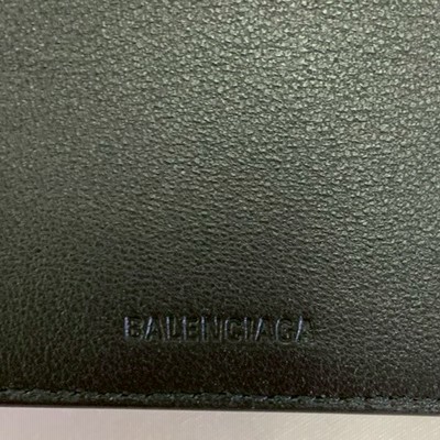 バレンシアガ 財布 小物 ロゴ カーフ製折り財布 ブラック メンズ