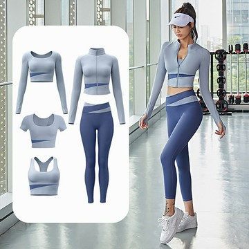 現貨+預購 瑜珈服套裝運動服運動上衣休閒女裝瑜伽服五件套-外套背心長短袖T恤長褲3色74ek16【獨家進口】【米蘭精品】