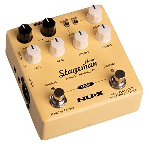 NUX Stageman Floor Acoustic Preamp DI Pedal with Chorus, Reverb,Freeze and