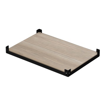 KI WISH 居家生活 單層角鋼MDF層板 雙片貼皮  黑色  1片