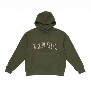 KANGOL 帽T 軍綠 迷彩LOGO 連帽T 中性 6455105270