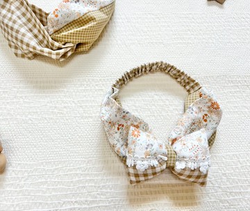 小雛菊花園 親子款/撞色寬版髮帶 鬆緊帶髮帶