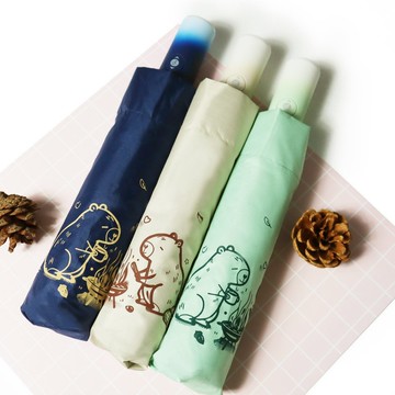 雙龍皮卡巴拉輕量黑膠自動傘防曬自動開收傘雨傘(湖水綠)